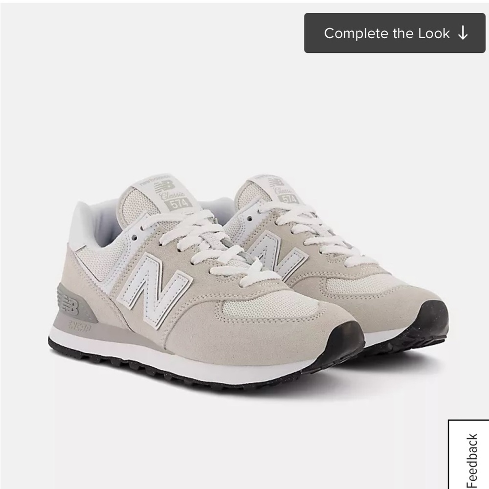 New Balance Beige and White Sneakers